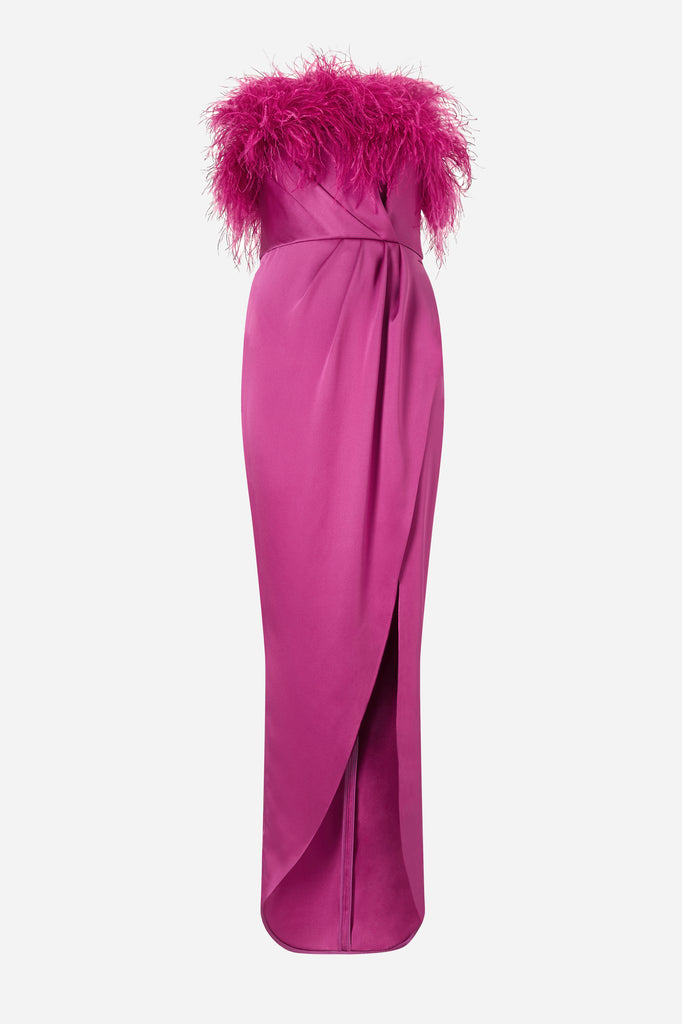 Tamar Silk Feather Dress – Lev Couture