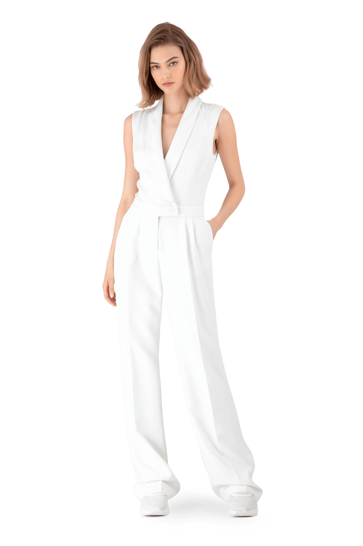 ELIZABETH One Shoulder Sequin Embellished Jumpsuit In White – Lavish Alice
