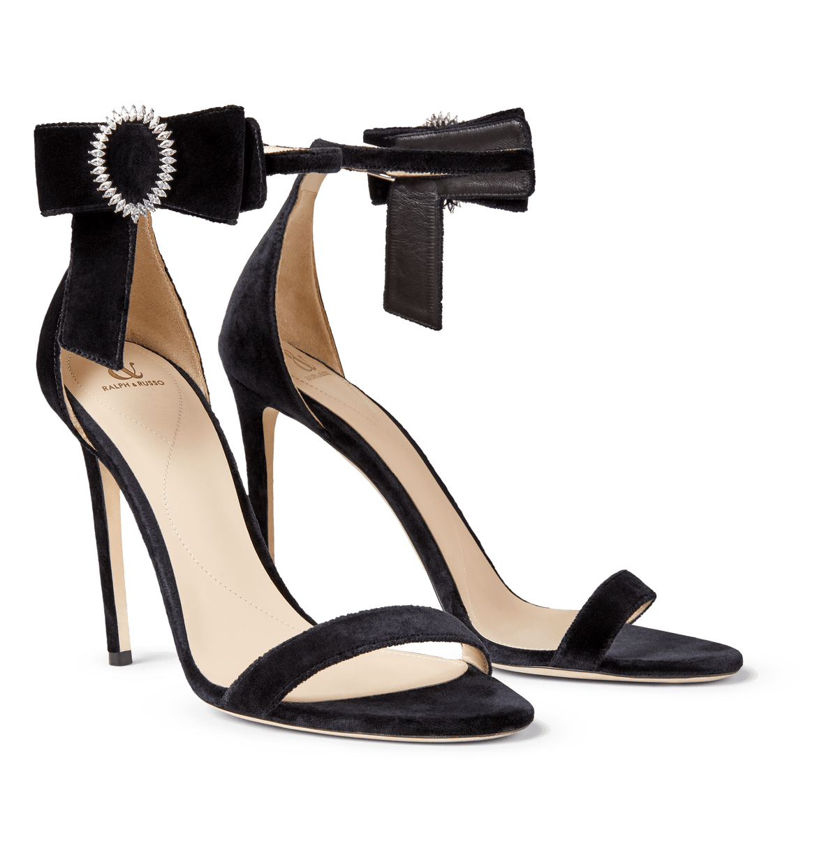 Heels & Wedges | Black And Golden Velvet Heels 👠 | Freeup